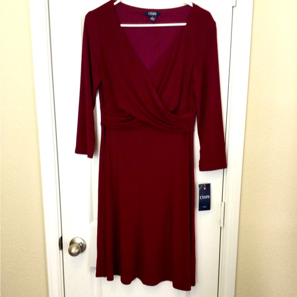 Chap’s Women’s Burgundy Dress sizes M NWT - Picture 4 of 16
